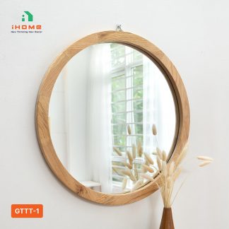 gương tròn treo tường gttt-1 gỗ sồi giá rẻ